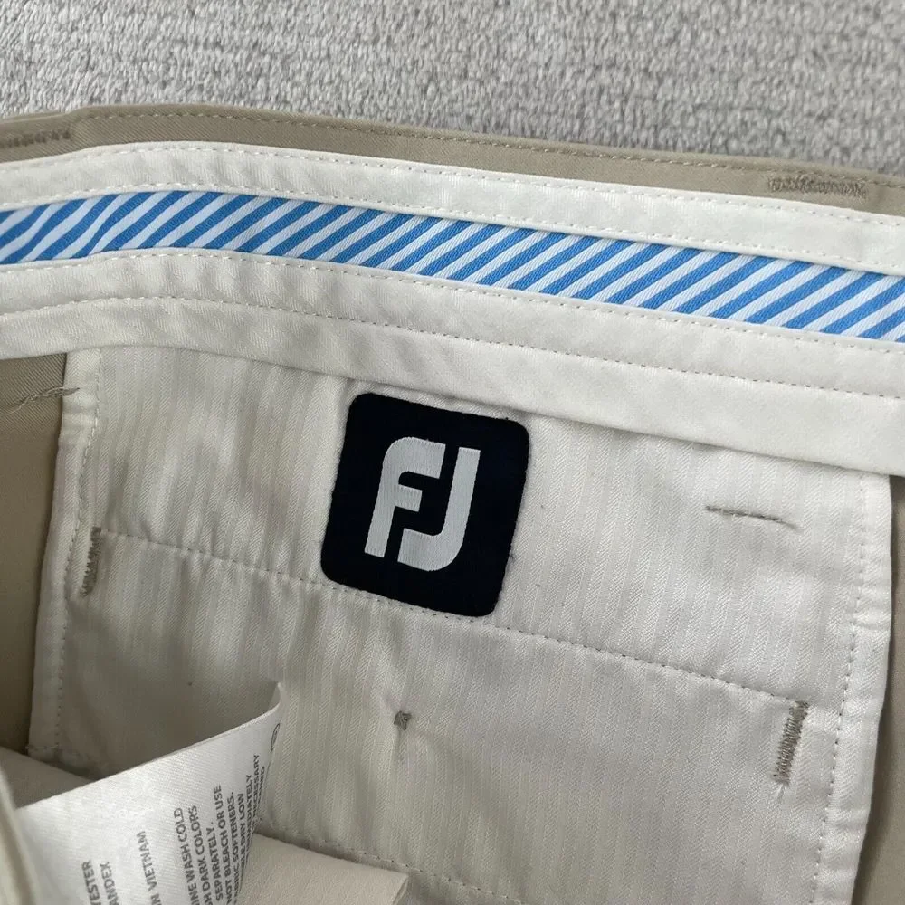 FootJoy Golf Pants Mens‎ 36x27 Khaki Tan Straight Performance Stretch Breathable
